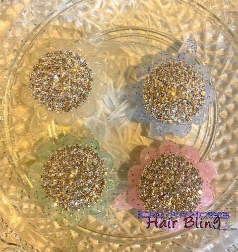 Colored Glass Bow Set - Iced Princess