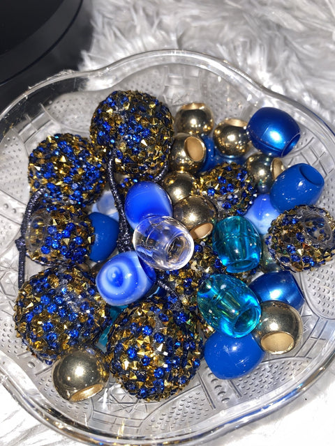 Golden Blue Iced Beads - Iced Princess