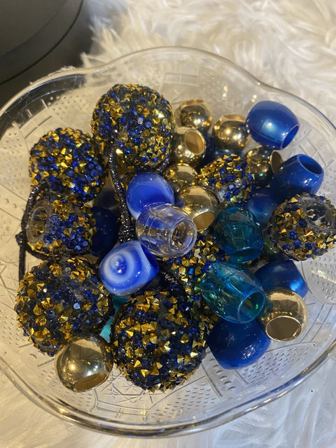 Golden Blue Iced Beads - Iced Princess