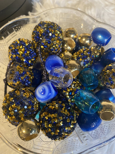 Golden Blue Iced Beads - Iced Princess