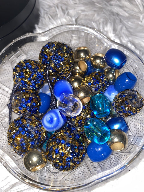 Golden Blue Iced Beads - Iced Princess