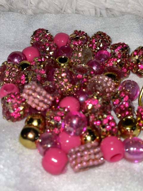 Golden Pink Iced Beads - Iced Princess