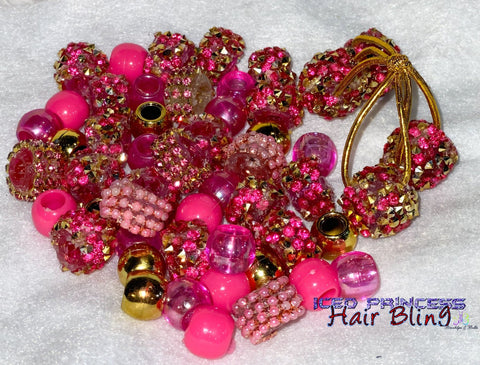 Golden Pink Iced Beads - Iced Princess