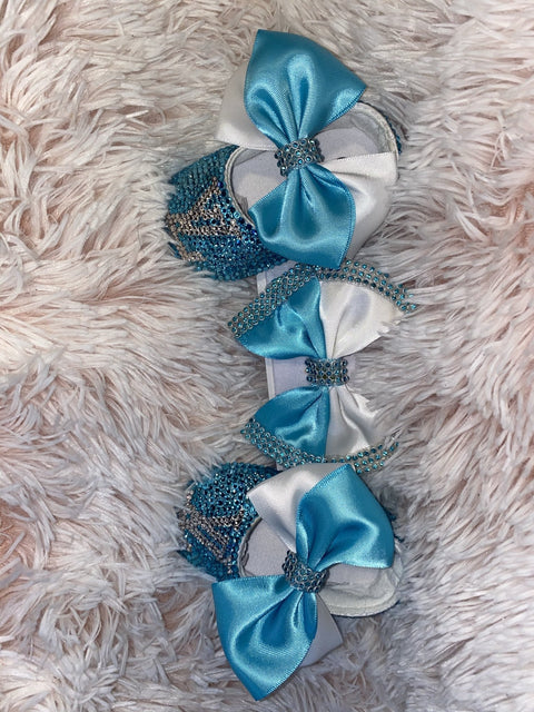 Luxe Jewels Baby Bling Baby Doll Shoe Blue - Iced Princess